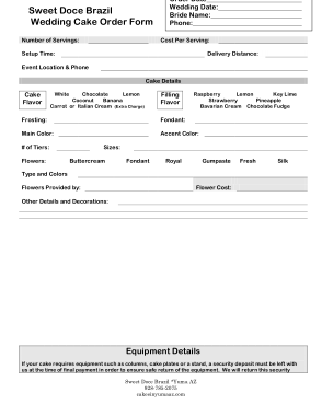 Sobeys Cake Order Form Template