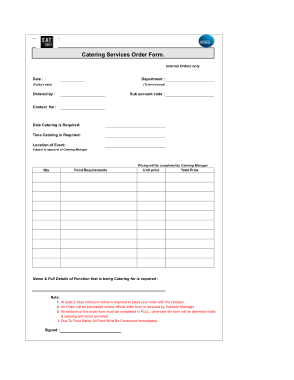Catering Services Order Form Template