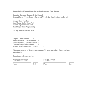 Contractor Change Order Request Form Template