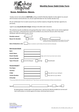 Monthly Donor Debit Order Form Template