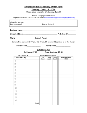 Business Delivery Order Form Template