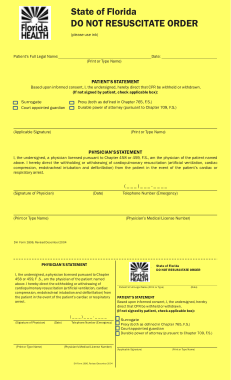 Do Not Resuscitate Order Form Medical Form Template