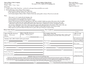 Blank Money Order Form Template