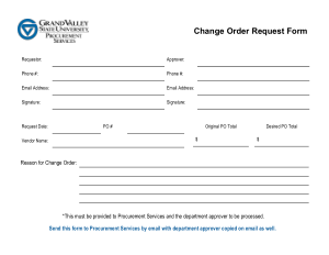 Change Order Request Form Template