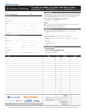 Free Sample Blank Order Form Template
