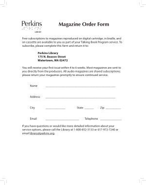 Magazine Order Form Pdf Template