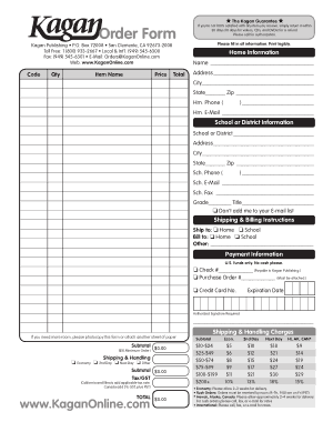 Online Order Form Free Template