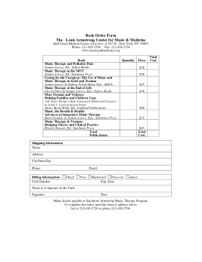 Printable Book Order Form Sample Template