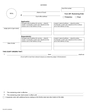 Printable Restraining Order Form Template