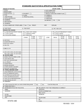 Standard Quotation Order Form Template