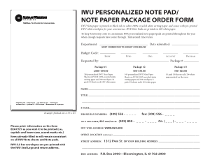 Note Paper Order Form Template