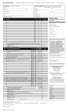Consultant Product Order Form Template
