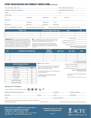 Event Registration and Product Order Form Sample Template