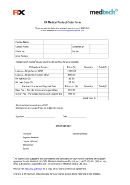 MedTech Medical Product Order Form Template