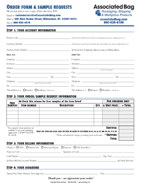 Order Form and Sample Request Template