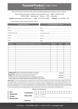 Pyramid Product Order Form Template