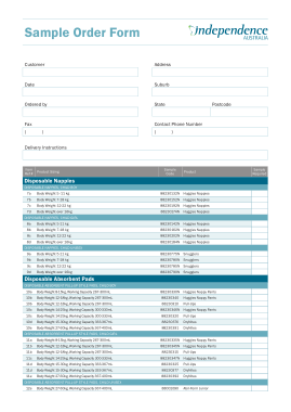 Sample Order Form With Product Listing Template