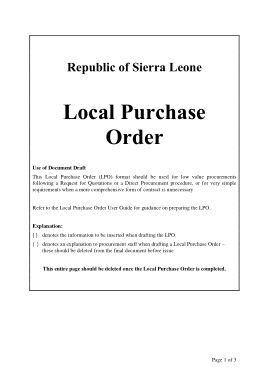 Local Purchase Order Form Template