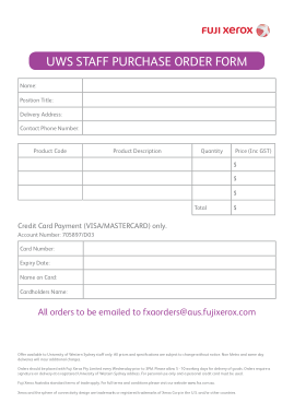Staff Purchase Order Form Template