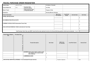 Travel Purchase Order Form Template