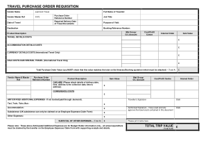Travel Purchase Requisition Order Form Template