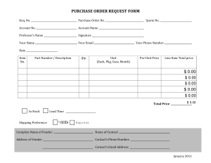 Sample Purchase Order Request Form Template