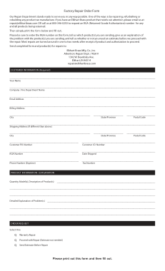 Free Download PDF Books, Factory Repair Order Form Template