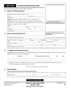 Free Download PDF Books, Temporary Restraining Order Form Template