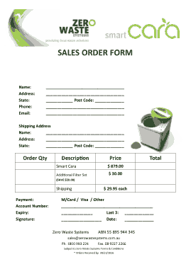 Free Simple Sales Order Form Template