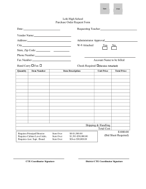 Free Download PDF Books, High School Purchase Order Request Form Template