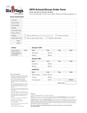 School Group Order Form Template