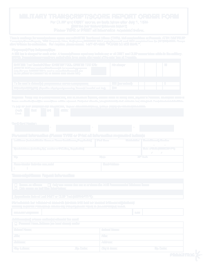 Military Transcript Order Form Template