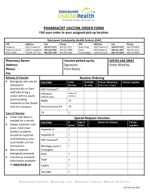Free Download PDF Books, Pharmacists Vaccine Order Form Template