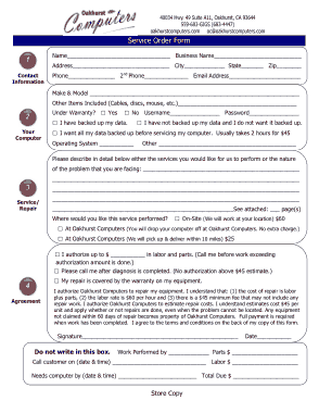 Services Order Form Template