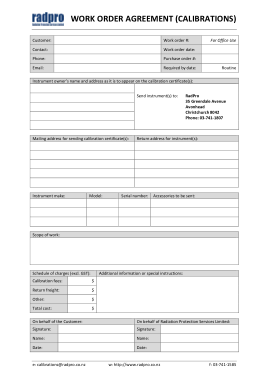 Work Order Agreement Form Template