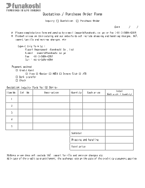 Quotation and Purchase Order Form Template