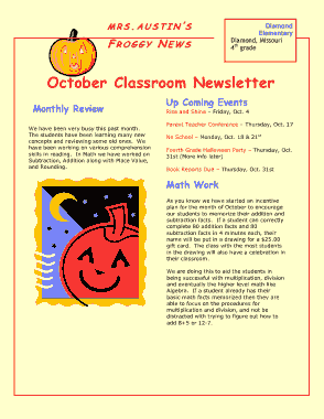 Basic Classroom Newsletter Template