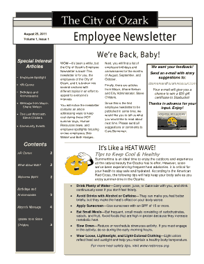 Free Download PDF Books, Employee Newsletter Template