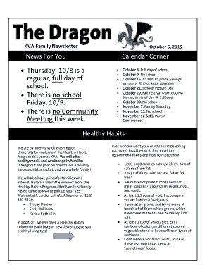 Dragon Family Newsletter Template
