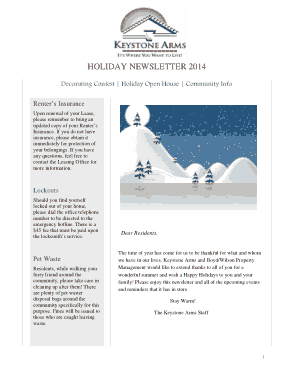 Sample Holiday Newsletter Template