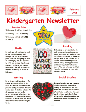 Simple Kindergarten Newsletter Template