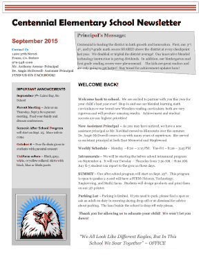 Free Download PDF Books, Elementary School Newsletter Template