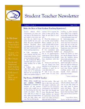 Weekly Teacher Newsletter Template