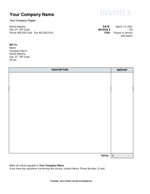 Basic Invoice In Excel Template