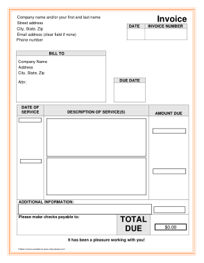 Blank Invoice Sample Template