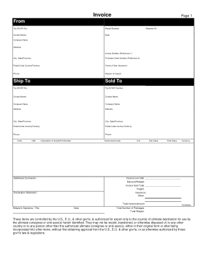 Free Blank Printable Invoice Form Template
