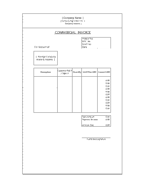 Commercial Invoice Free Template