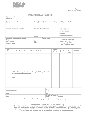Commercial Invoice Word Template