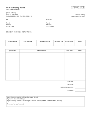 Generic Business Company Invoice Template