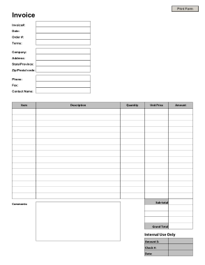 Standard Business Invoice Template